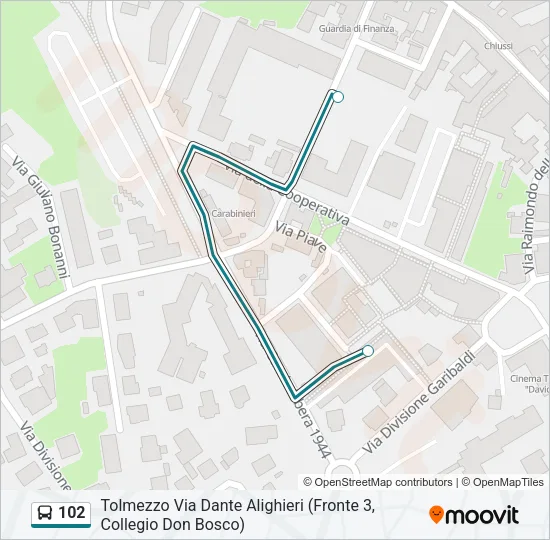 102 Bus Line Map