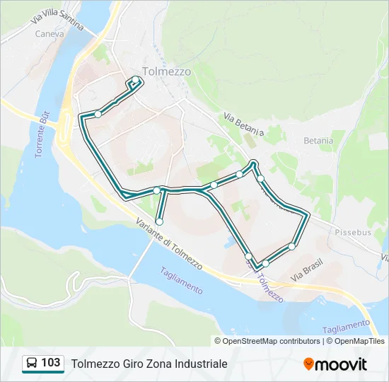 103 Bus Line Map