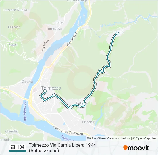 104 Bus Line Map