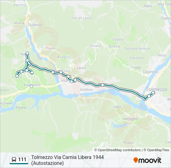 111 Bus Line Map