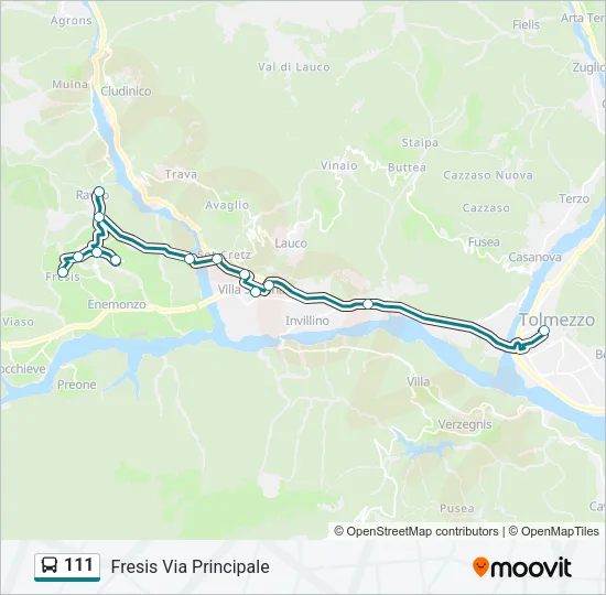 111 Bus Line Map