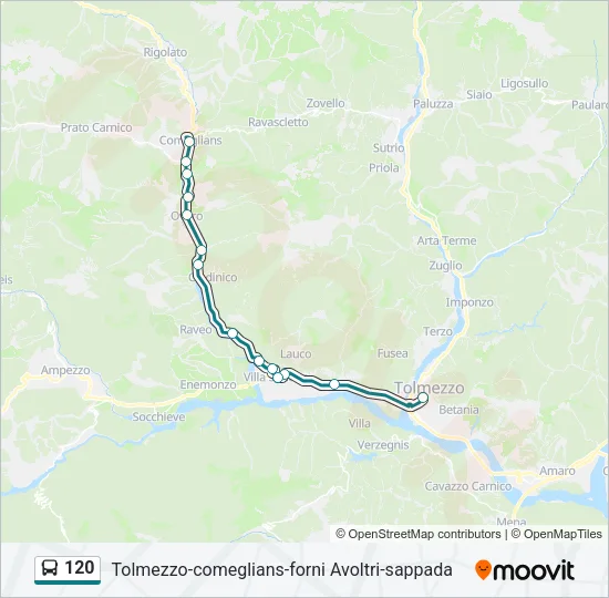 120 Bus Line Map