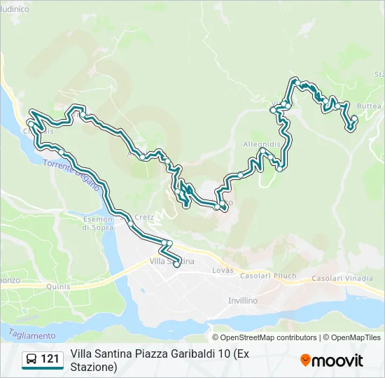121 Bus Line Map