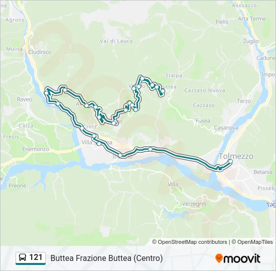 121 Bus Line Map