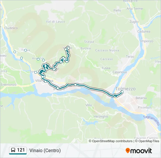 121 Bus Line Map