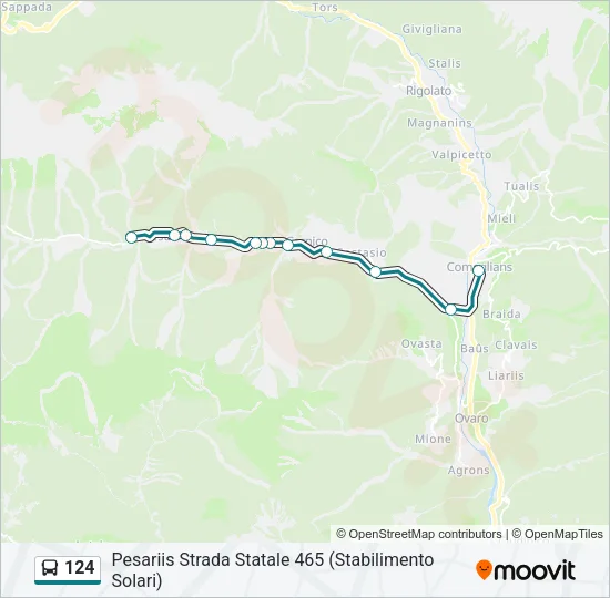 124 Bus Line Map