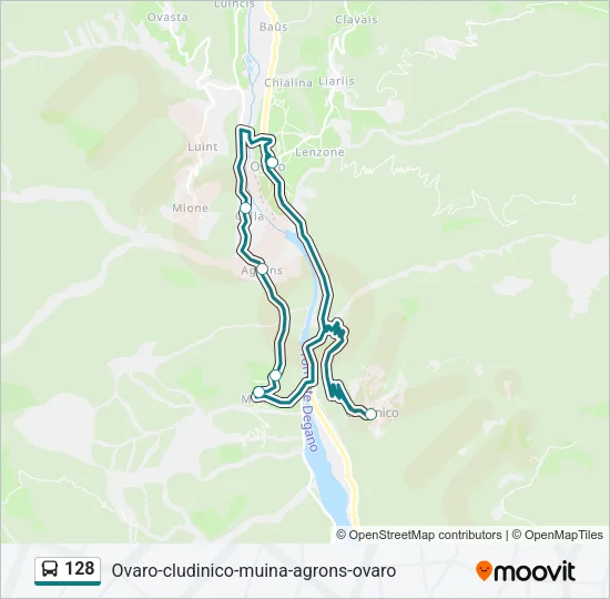 128 Bus Line Map