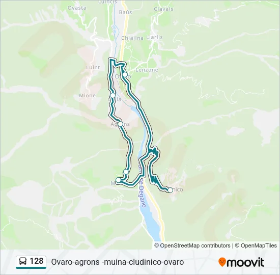 128 Bus Line Map