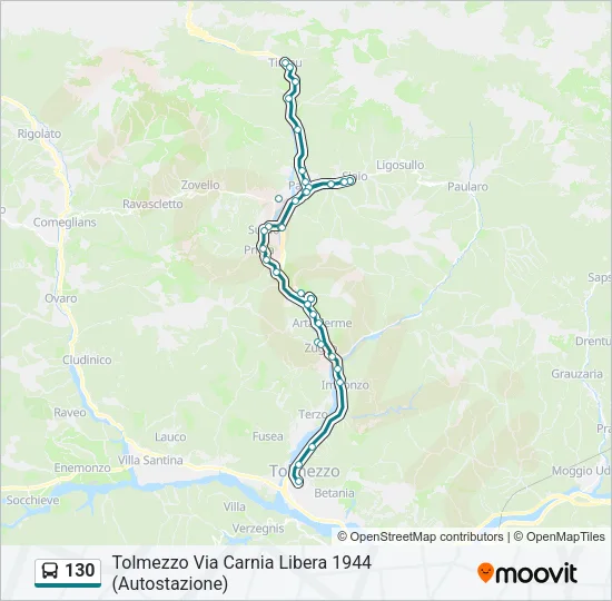 130 Bus Line Map