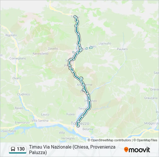 130 Bus Line Map