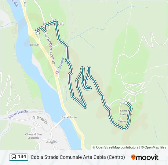 134 Bus Line Map