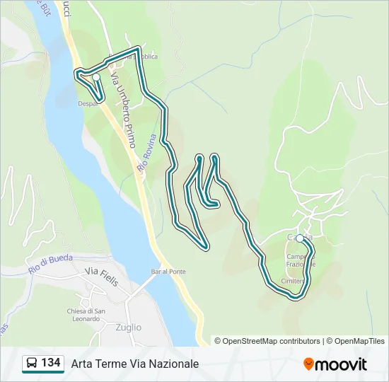 134 Bus Line Map