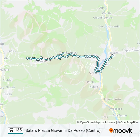 135 Bus Line Map