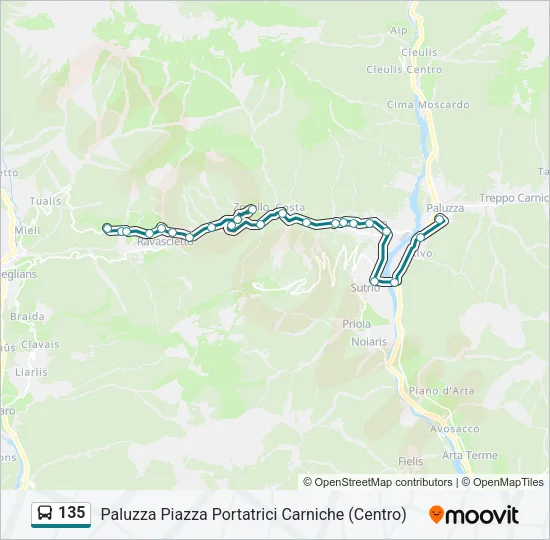 135 Bus Line Map