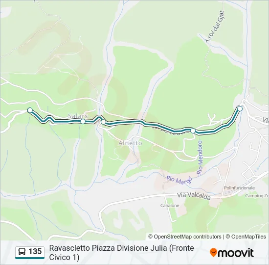 135 Bus Line Map