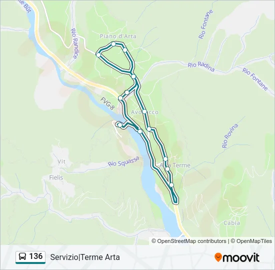136 Bus Line Map
