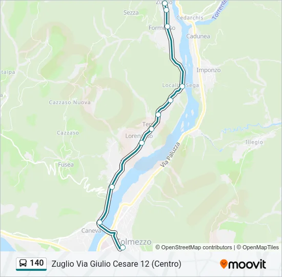 140 Bus Line Map