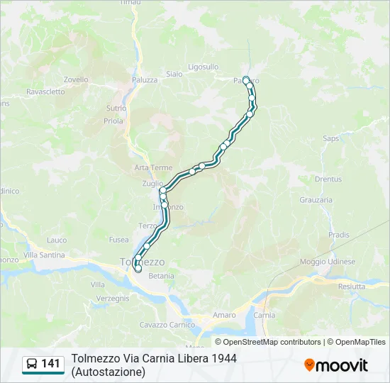 141 Bus Line Map