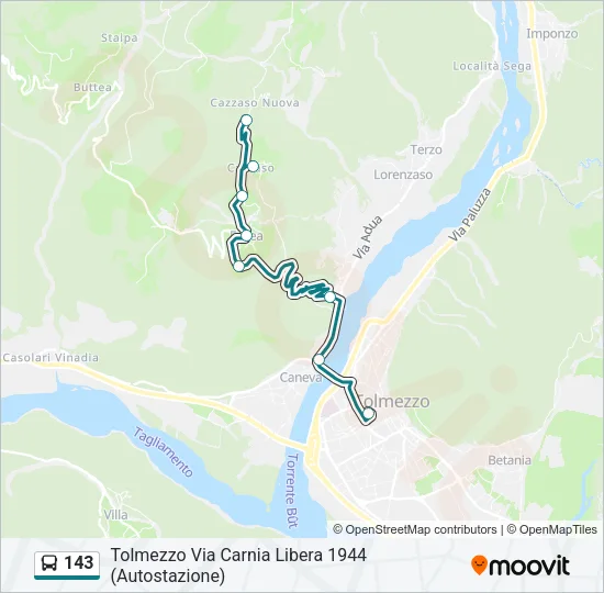 143 Bus Line Map