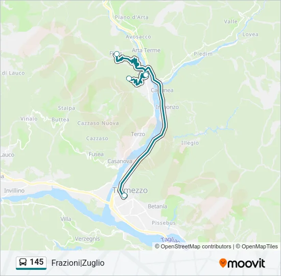 145 Bus Line Map