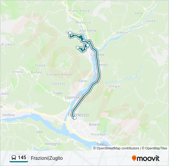 145 Bus Line Map