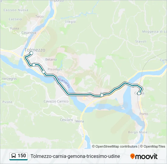 150 Bus Line Map