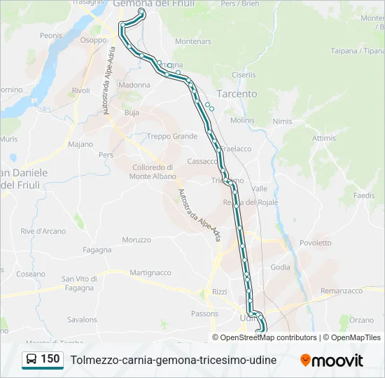 150 Bus Line Map