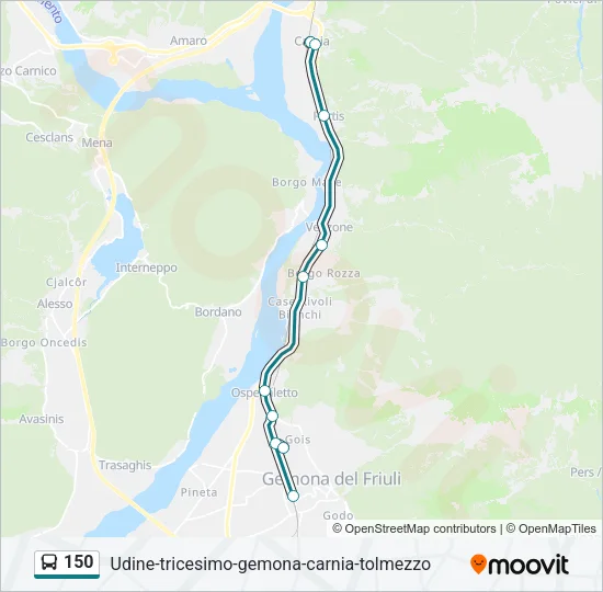 150 Bus Line Map