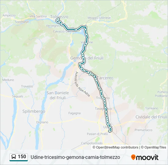 150 Bus Line Map