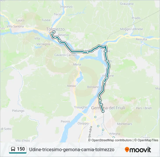 150 Bus Line Map