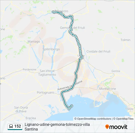 152 Bus Line Map