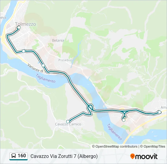 160 Bus Line Map
