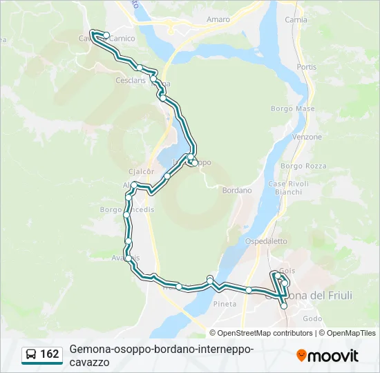 Percorso linea bus 162