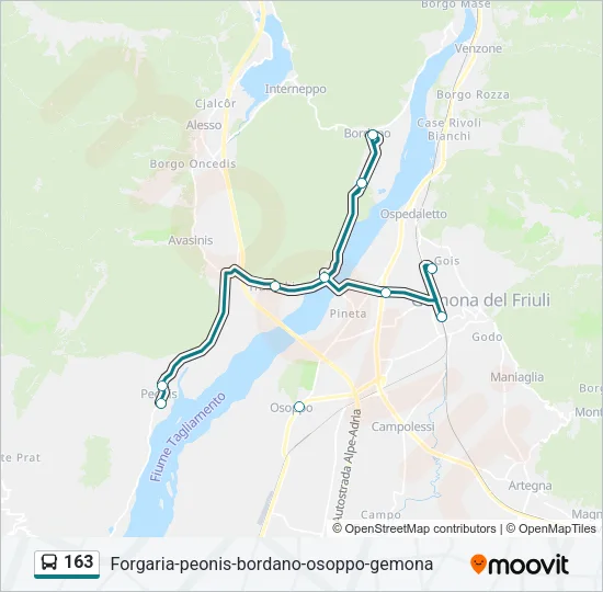 163 Bus Line Map