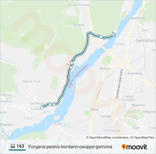 163 Bus Line Map