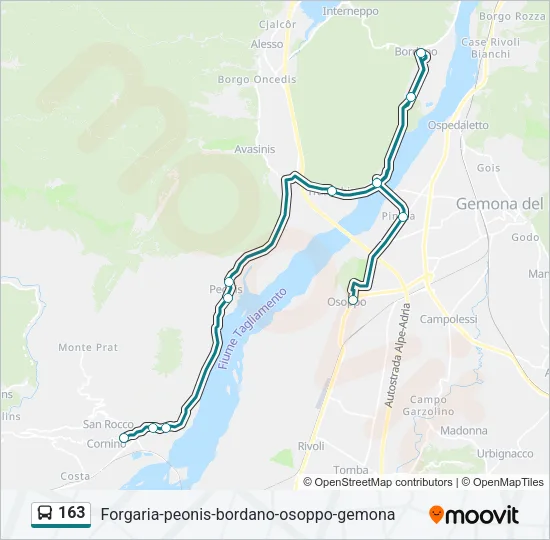 163 Bus Line Map