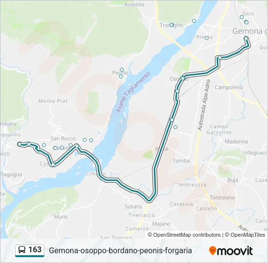 163 Bus Line Map