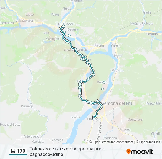 170 Bus Line Map