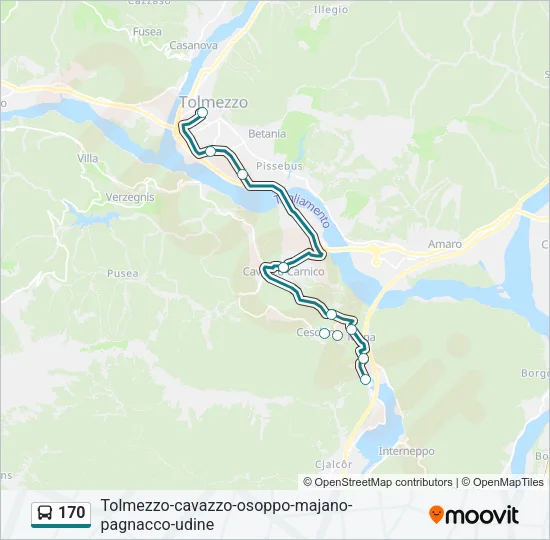 170 Bus Line Map