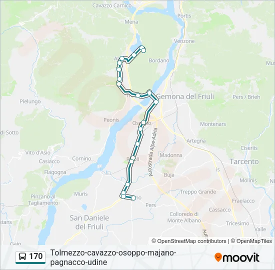 170 Bus Line Map