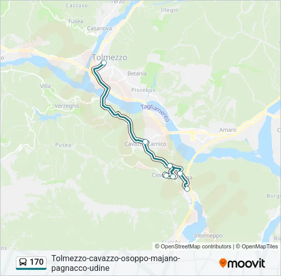 170 Bus Line Map