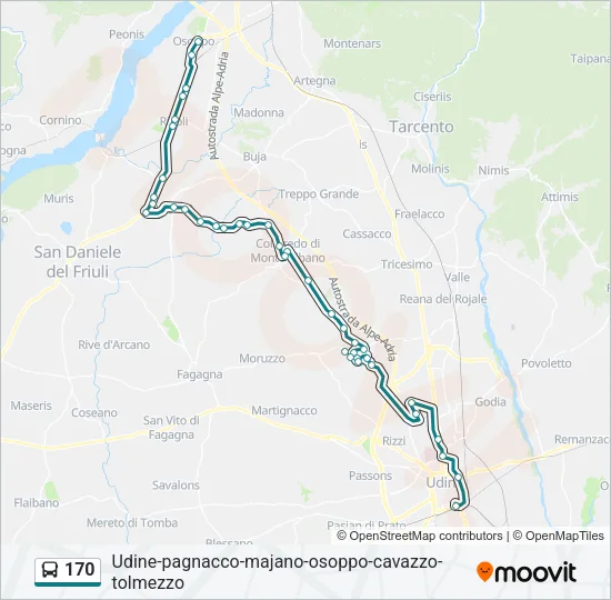 170 Bus Line Map