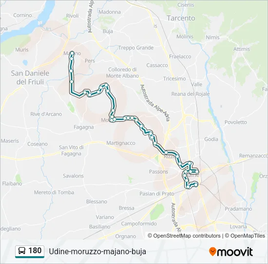 180 Bus Line Map