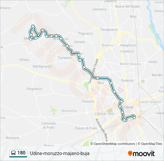 180 Bus Line Map