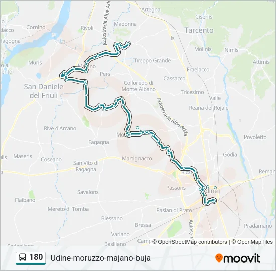 180 Bus Line Map
