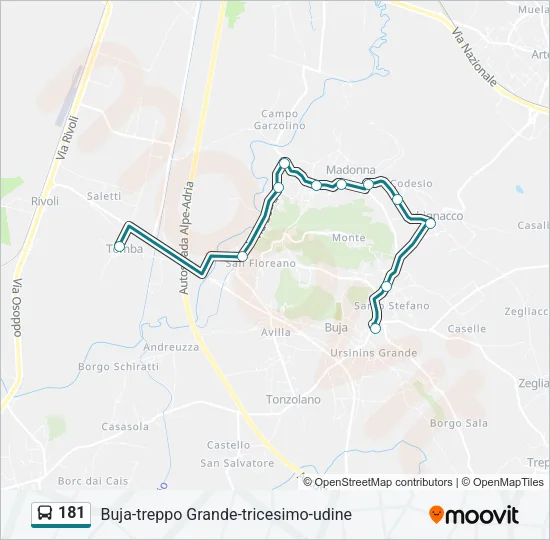181 Bus Line Map