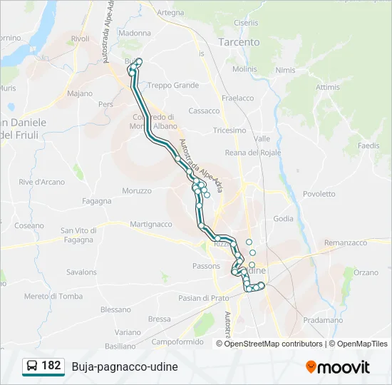 182 Bus Line Map
