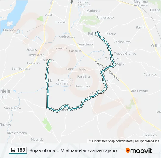 183 Bus Line Map