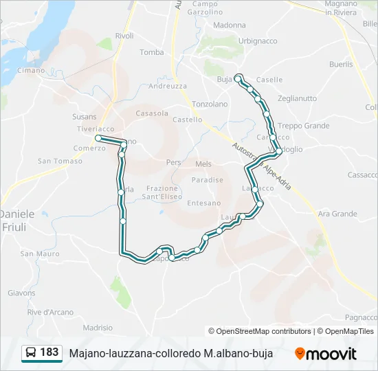 183 Bus Line Map