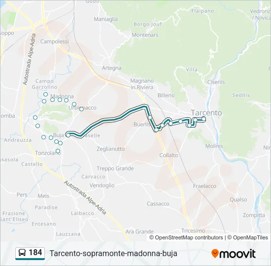 184 Bus Line Map